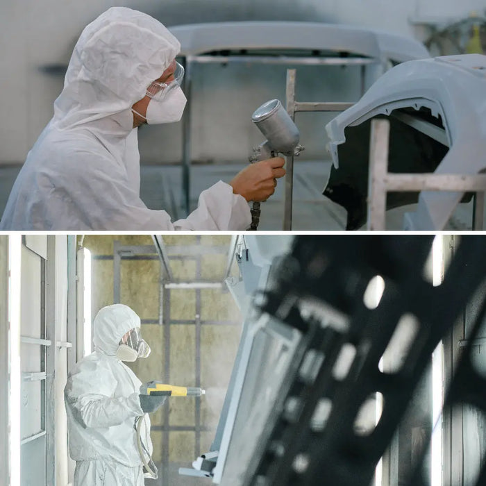 LAUCO White Polyester Reusable & Washable Paint Coverall Spray Suit With Hood - National Supply Company
