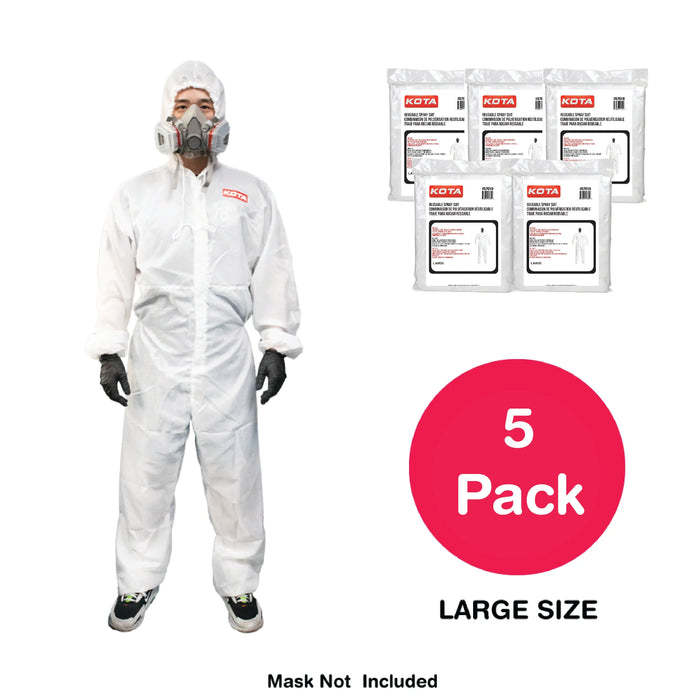 LAUCO White Polyester Reusable & Washable Paint Coverall Spray Suit With Hood - National Supply Company