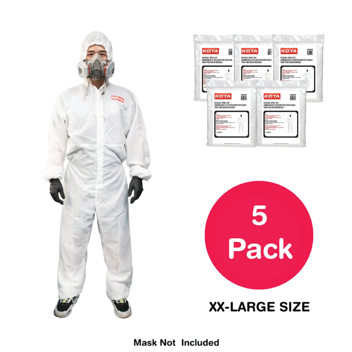LAUCO White Polyester Reusable & Washable Paint Coverall Spray Suit With Hood - National Supply Company