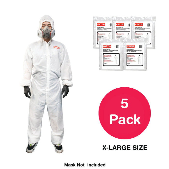 LAUCO White Polyester Reusable & Washable Paint Coverall Spray Suit With Hood - National Supply Company