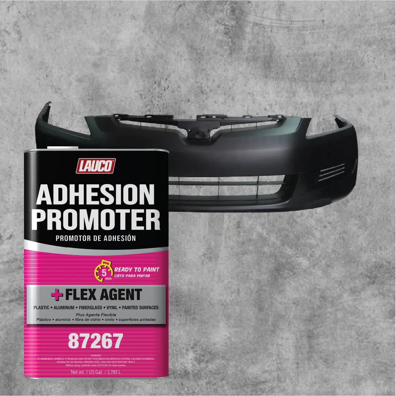 Lauco Adhesion Promoter 1 Gallon – Automotive Plastic Adhesion Promoter for Paint, Primer & Topcoat | Flex Agent Included | For Plastic, Metal, Aluminum, Fiberglass, Bumpers, Panels – Fast Dry Lauco