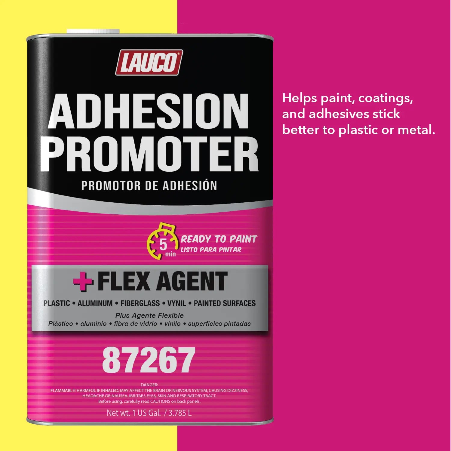 Lauco Adhesion Promoter 1 Gallon – Automotive Plastic Adhesion Promoter for Paint, Primer & Topcoat | Flex Agent Included | For Plastic, Metal, Aluminum, Fiberglass, Bumpers, Panels – Fast Dry Lauco