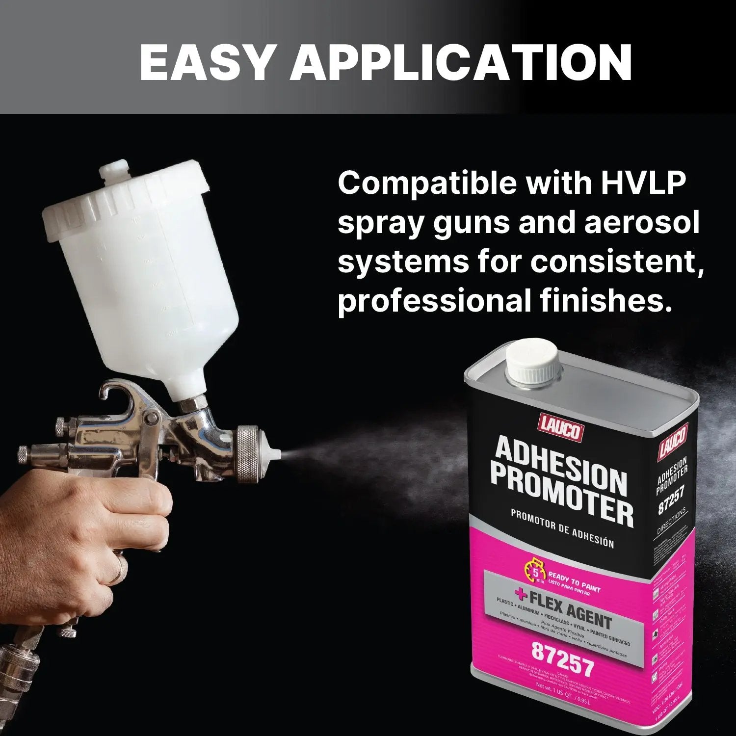 Lauco Adhesion Promoter – 1 Quart | Fast-Drying Surface Enhancer for Plastic, Metal & Fiberglass - (87257) Lauco