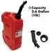 Lauco Red Plastic Fuel Can for Fuel/Diesel - 10 Litre Capacity Lauco