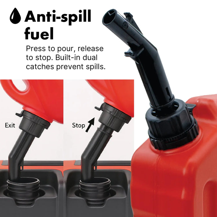 Lauco Red Plastic Fuel Can for Fuel/Diesel - 10 Litre Capacity Lauco