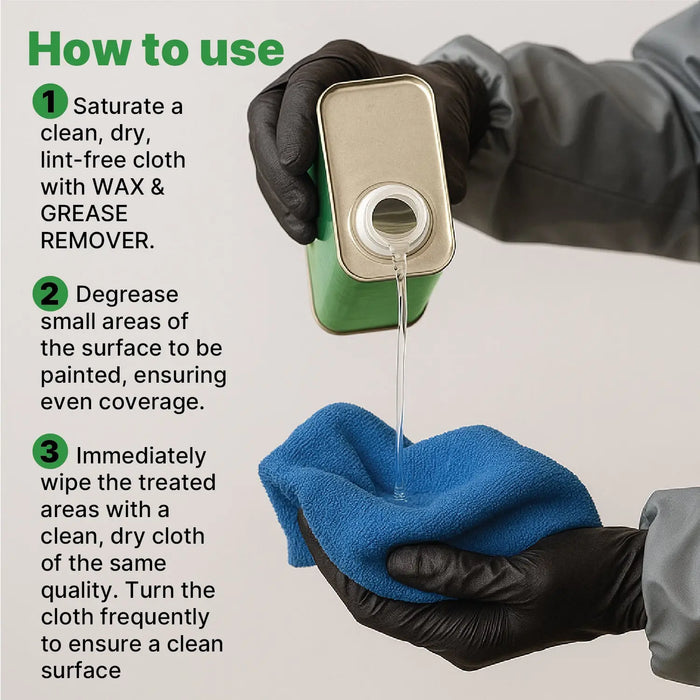 Lauco Wax and Grease Remover 1 Gallon – Multi-Surface Paint Prep Cleaner for Auto Body, Garage | Works On Plastic, Metal, Fiberglass – Powerful Solvent Degreaser -(33080) (Quart) National Supply Co.