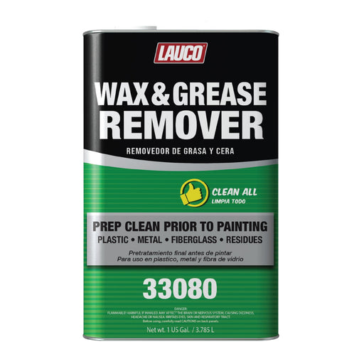 Lauco Wax and Grease Remover 1 Gallon – Multi-Surface Paint Prep Cleaner for Auto Body, Garage, Plastic, Metal, Fiberglass – Powerful Solvent Degreaser - (33080) Lauco