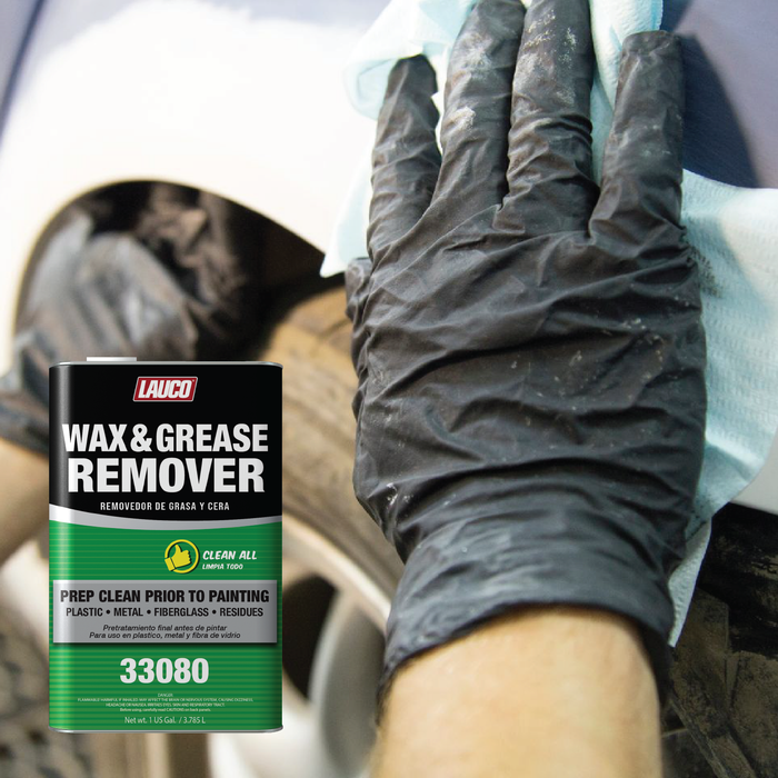 Lauco Wax and Grease Remover 1 Gallon – Multi-Surface Paint Prep Cleaner for Auto Body, Garage, Plastic, Metal, Fiberglass – Powerful Solvent Degreaser - (33080) Lauco