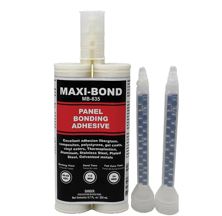 Maxi-Bond Panel Bonding Adhesive - Two Part Epoxy Adhesive, Non-Sagging, Application Mixing Nozzles 200ml/6.75 oz (MB-835) National Supply Company