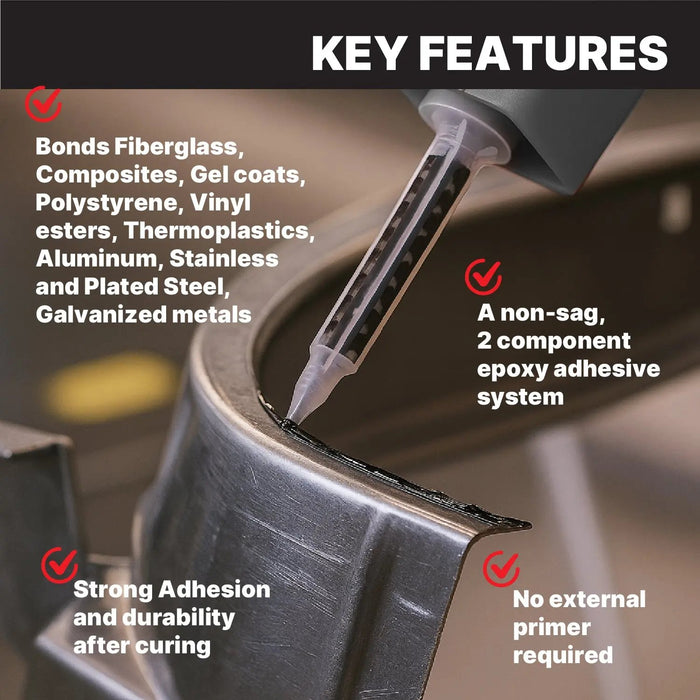 Maxi-Bond Panel Bonding Adhesive - Two Part Epoxy Adhesive, Non-Sagging, Application Mixing Nozzles 200ml/6.75 oz (MB-835) National Supply Company