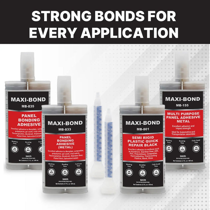 Maxi-Bond Semi Rigid Plastic Quick Repair Black - MB-801- 200ml National Supply Company
