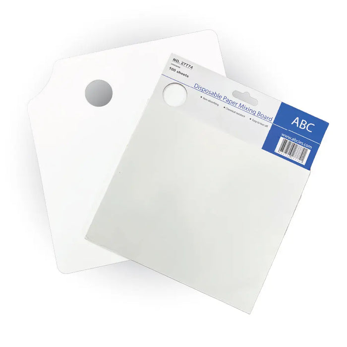Multi-Layered Disposable Paper Mixing Sheets (100) w/Reusable Plastic Board - Ideal for Bondo, Paint, & Art National Supply Company