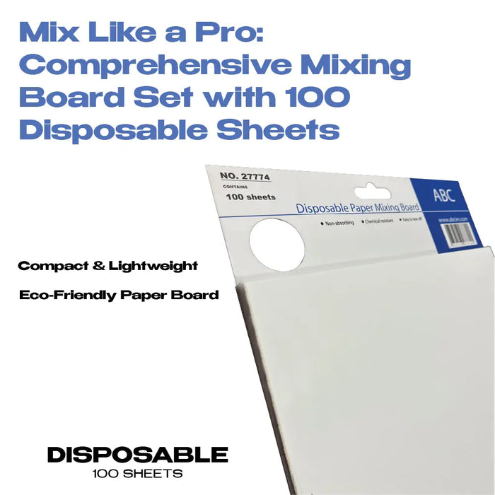 Multi-Layered Disposable Paper Mixing Sheets (100) w/Reusable Plastic Board - Ideal for Bondo, Paint, & Art National Supply Company