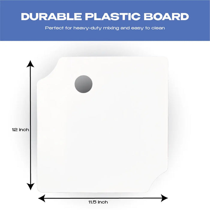 Multi-Layered Disposable Paper Mixing Sheets (100) w/Reusable Plastic Board - Ideal for Bondo, Paint, & Art National Supply Company