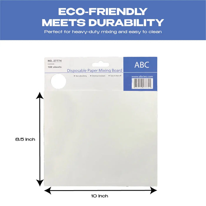 Multi-Layered Disposable Paper Mixing Sheets (100) w/Reusable Plastic Board - Ideal for Bondo, Paint, & Art National Supply Company