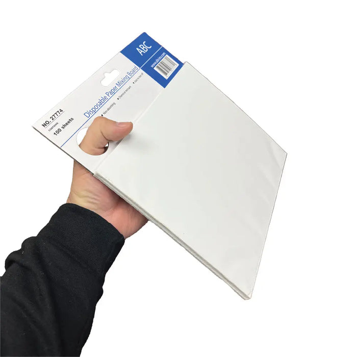 Multi-Layered Disposable Paper Mixing Sheets (100) w/Reusable Plastic Board - Ideal for Bondo, Paint, & Art National Supply Company