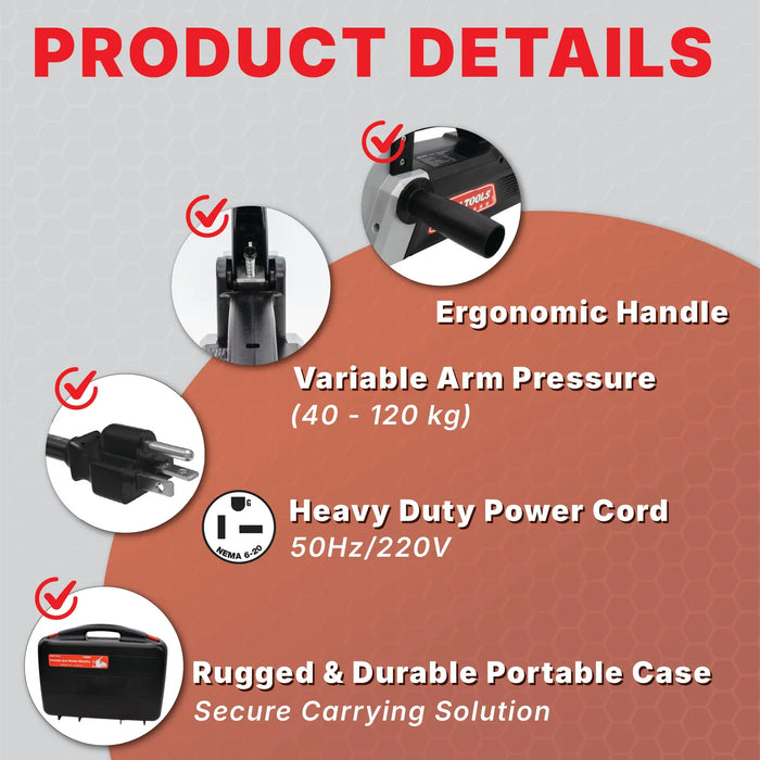 OMNI TOOLS T4000 Portable Spot Welding Machine 4000A Peak Current, Microprocessor Controlled, Pulse & Continuous Modes, 220V Single Phase, Includes 4 Copper Welding Arms Omni Tools