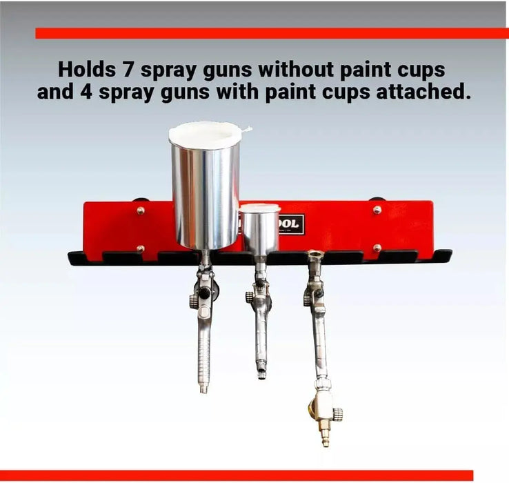Omni Tool Multiple Spray Gun Holder – Holds 7 Guns Without Cups, 4 With Cups National Supply Company