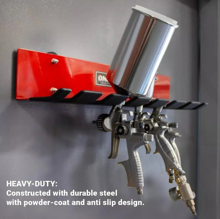 Omni Tool Multiple Spray Gun Holder – Holds 7 Guns Without Cups, 4 With Cups National Supply Company