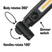 Omni Tools 1200+ Lumen Rechargeable Underhood Work Light – Magnetic Mount, Adjustable Brightness, 360° Rotating Hooks, USB-C Charging – Ideal for Mechanics, Garage, and Emergency Use LAUCO