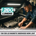Omni Tools 1200+ Lumen Rechargeable Underhood Work Light – Magnetic Mount, Adjustable Brightness, 360° Rotating Hooks, USB-C Charging – Ideal for Mechanics, Garage, and Emergency Use LAUCO