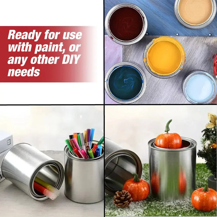 Open Box - Empty Metal Pint Paint Cans with Lids - Box of 50 National Supply Company