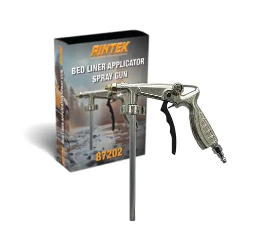 Open Box - LAUCO Rintek Aplicator Bedliner Spray Gun with Air Regulator Attached and 1/4 Inch NPT Air Inlet - Fits 1 Liter U-Pol Raptor Bottles Truck Bed Liner LAUCO