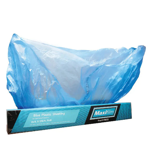 Open Box - Maxifilm 20ft x 250 ft Roll Blue Premium Overspray Paintable Plastic Sheeting - 8 Micron, 0.3 Mil National Supply Company