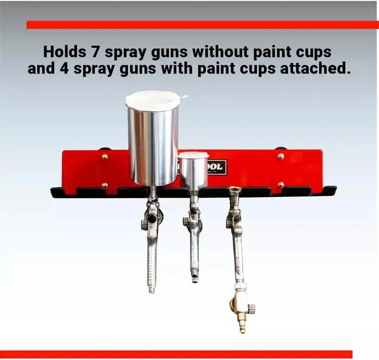 Open Box - Omni Tool Multiple Spray Gun Holder – Holds 7 Guns Without Cups, 4 With Cups Quantity: 1 Pack National Supply Company
