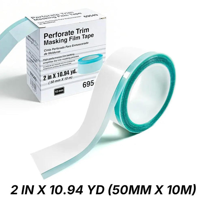 Perforated Trim Masking Tape 69549, Molding Paint Protection, Trim Lifting Tape, Hand Tearing, 10 mm Hard Band, 50 mm x 10 m – Auto Body Masking Film with High-Strength Backing GENERIC