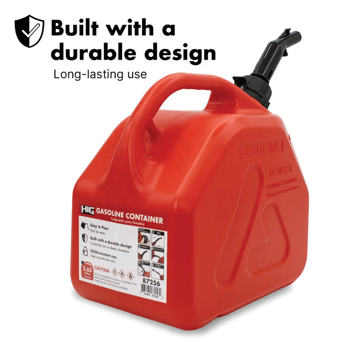 Plastic Fuel Can Durable Red Gasoline Container in 10L Lauco