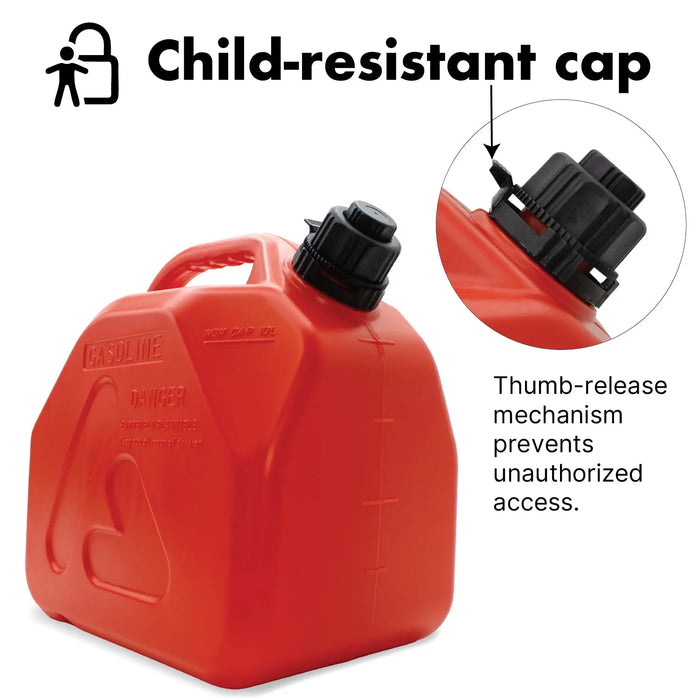 Plastic Fuel Can Durable Red Gasoline Container in 10L Lauco