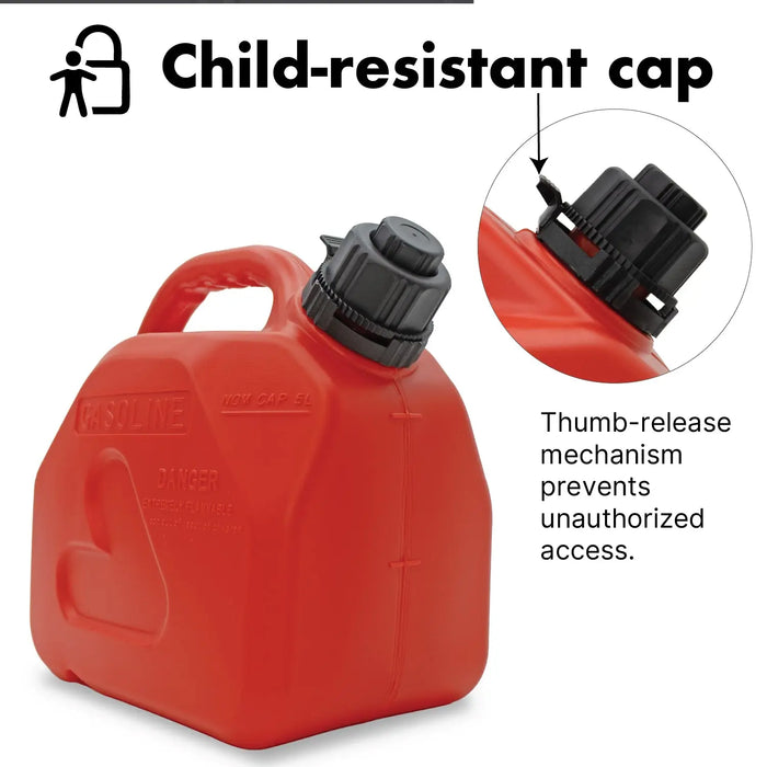 Plastic Fuel Can – Durable Red Gasoline Container in 5L Lauco