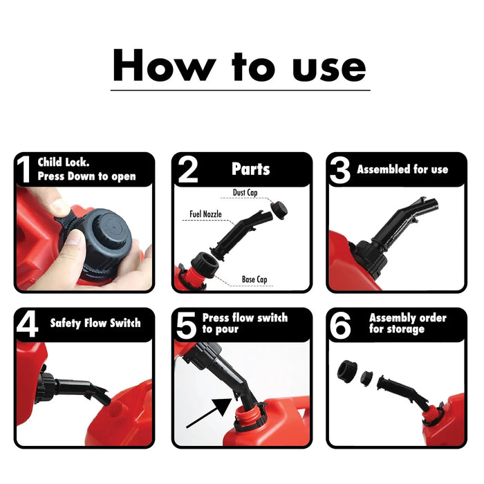 Plastic Fuel Can – Durable Red Gasoline Container in 5L Lauco