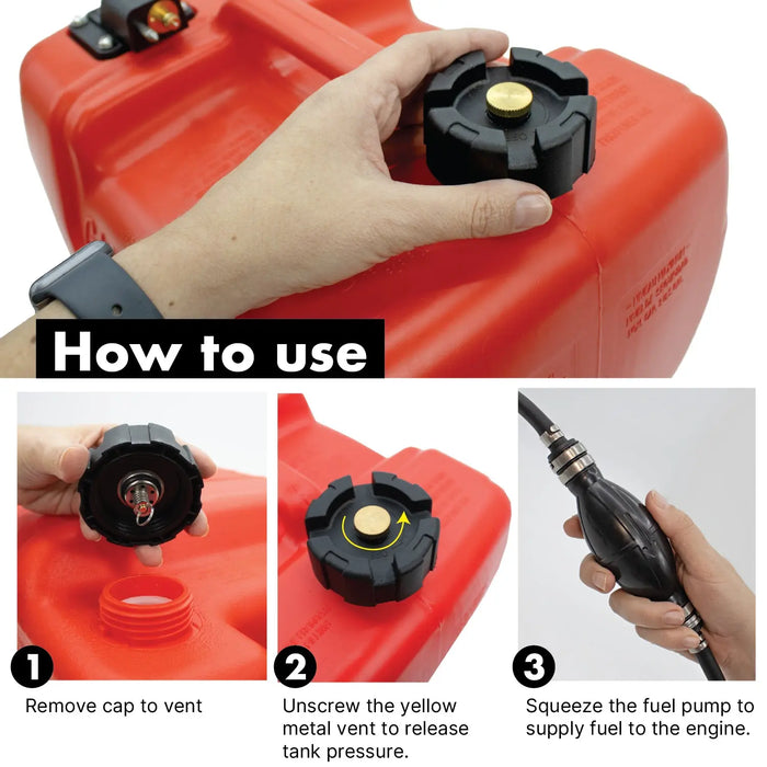 Portable 12L Marine Tank W/ Connector Fuel Tank Outboard Boat Motor LAUCO