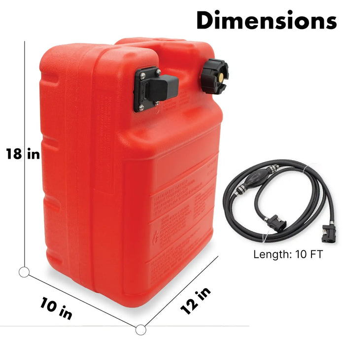 Portable 24L Marine Tank W/ Connector Fuel Tank Outboard Boat Motor Lauco