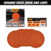 Premium 6" Hook and Loop Ceramic Sanding Discs, No Hole, (Box of 25) for Sanding on Fiberglass, Metals Non-Ferrous, Wood Style: 40 GRIT Lauco