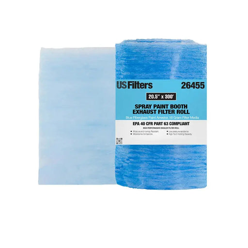 Premium Paint Spray Booth Exhaust Filter Roll - 20.5" x 300' - 18 Gram Heavy-Duty Blue Fiberglass Paint Arrestor National Supply Company