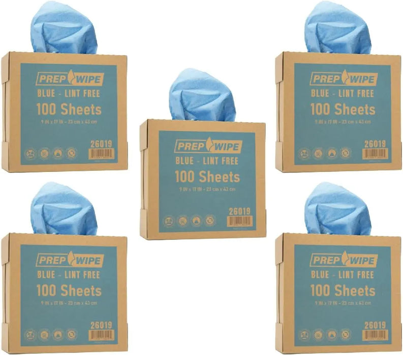 Prep Wipe Lint Free Cleaning Towels Pack of 100 Sheets 9" x 17" (BLUE) Prep Wipe