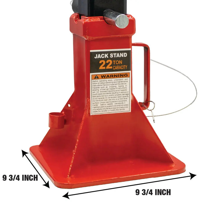 Professional Car Jack Stand with Lock, 22 Ton (44,000 lb) Capacity, Adjustable Height to 19.75" Fit for Supporting Trucks, Trailers and Equipment, 1 Pair - National Supply Company