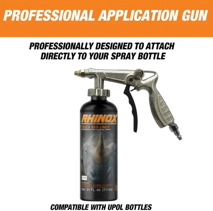 Rhinox Bedliner Spray Gun w/Air Regulator - Fits 1L U-Pol Bed Linner Bottles National Supply Company