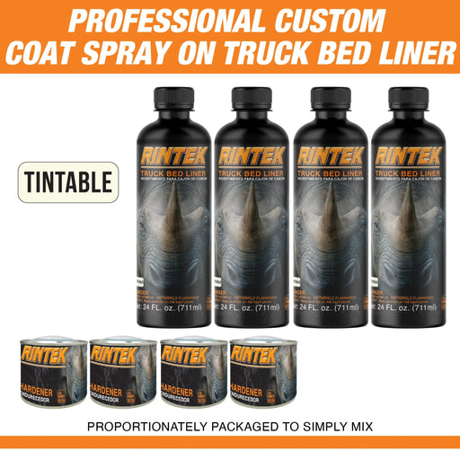 Rintek Tintable 2 Gallon Urethane Spray-On Truck Bed Liner Kit - 8 Bed Liner, 8 Hardeners and 1 Applicator Spray Gun - Easy 3 to 1 Mix Ratio, Just Mix, Shake and Shoot It National Supply Company