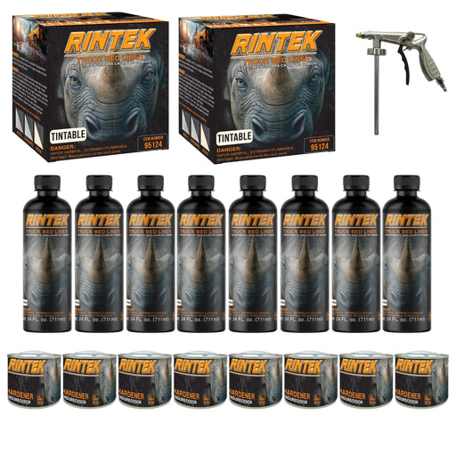 Rintek Tintable 2 Gallon Urethane Spray-On Truck Bed Liner Kit - 8 Bed Liner, 8 Hardeners and 1 Applicator Spray Gun - Easy 3 to 1 Mix Ratio, Just Mix, Shake and Shoot It National Supply Company