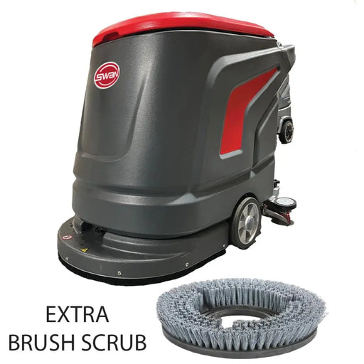 SWAN Commercial Auto Floor Scrubber Machine-Battery Powered Walk-Behind, 20-Gallon Solution Tank, With Two 22" Brushes, 31" Squeegee, High Performance, Easy Operation, All Parts Included,(S53) National Supply Company