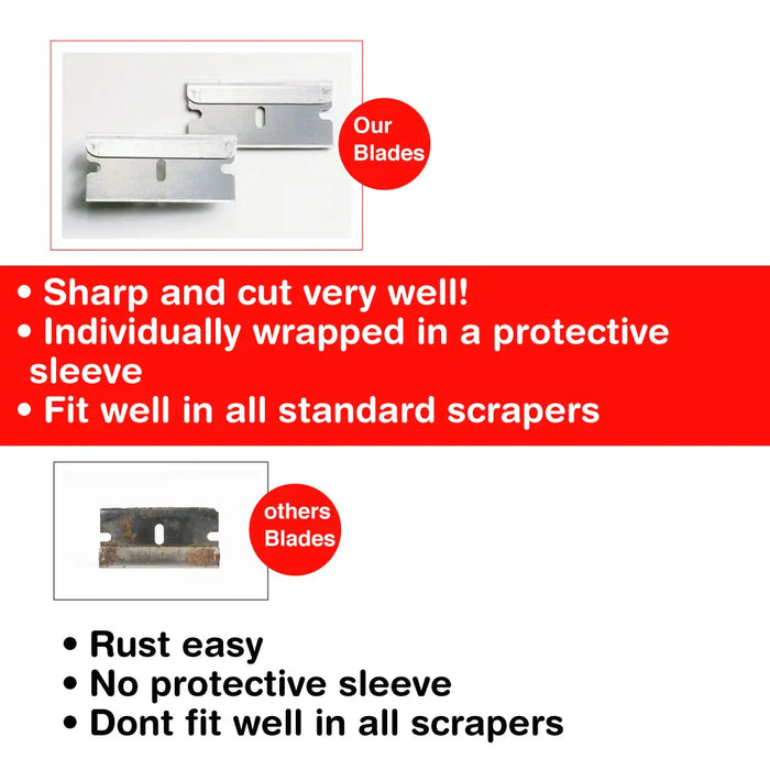 Single Edge Industrial Razor Blades for Scraper, Flat Razor Blade, Suitable for Removing Labels, Decals, Stickers and Old Paint (100 pcs) - National Supply Company