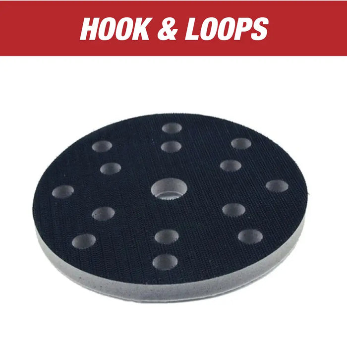 Soft Interface Pad 6" (100mm) 15 Holes - Hook and Loop Soft Sponge Cushion National Supply Company