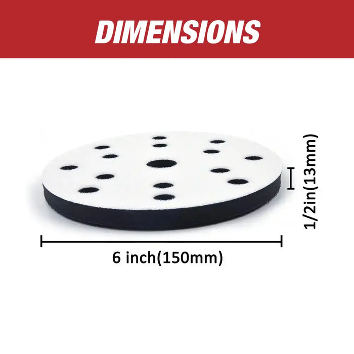 Soft Interface Pad 6" (100mm) 15 Holes - Hook and Loop Soft Sponge Cushion National Supply Company