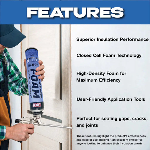 Spray Foam Insulation Kit - High-Density Expanding Foam Sealant with Cleaner National Supply Company