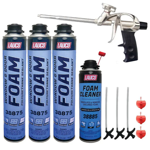 Spray Foam Insulation Kit - High-Density Expanding Foam Sealant with Cleaner With Gun National Supply Company
