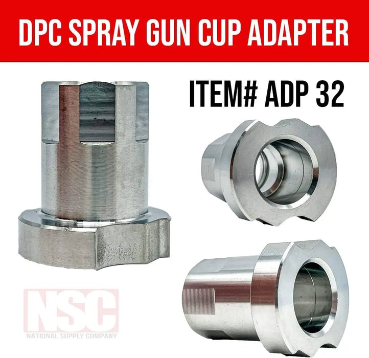Spray Gun Paint System Adapter (32) 16136 (Aftermarket) Compatible with PPS 1.0 System Only and the Disposable Spray Gun Cup Liners and Lid System National Supply Company